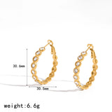 18K gold plated C-shaped zircon hoop earrings for women by HSF Marketplace