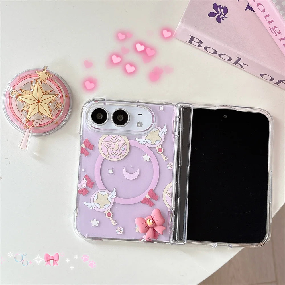 Cute pink bowknot folding phone case for iPhone Duo by HSF Marketplace
