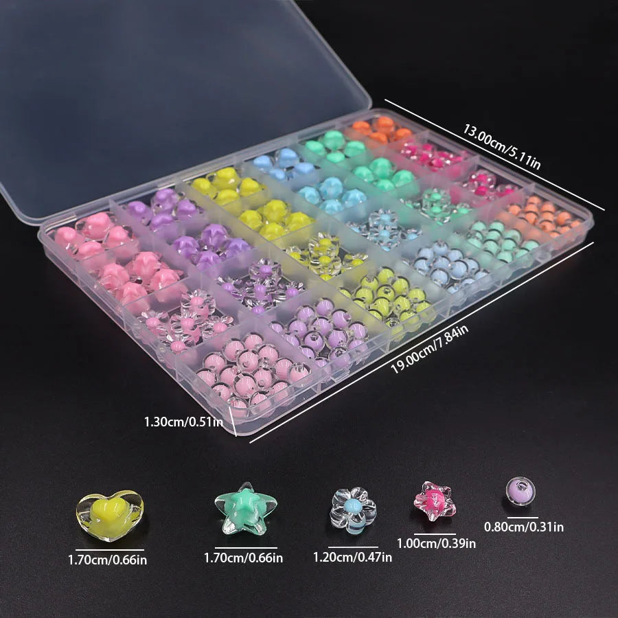 Colorful acrylic star beads kit, 177-piece DIY jewelry making set by HSF Marketplace