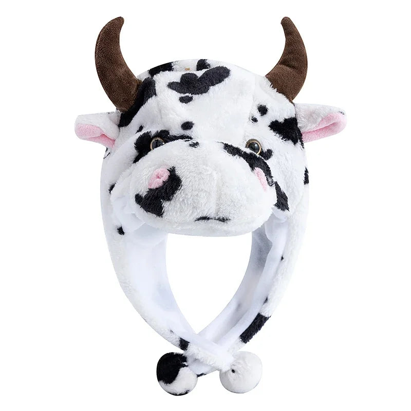 Women's HSF Marketplace plush 3D animal style decorative winter hat for couples and family outfits