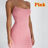 Black women's summer spaghetti strap mini dress by HSF Marketplace, bodycon sundress with a sleeveless camisole style for club or party wear.