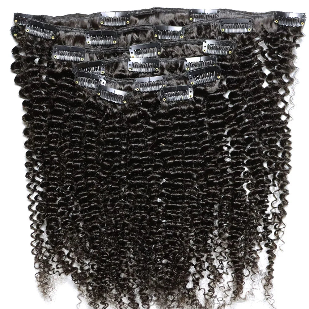 IXTUYLLY 4C clip-in virgin Remy human hair extensions in tight small afro kinky curls for African Black women
