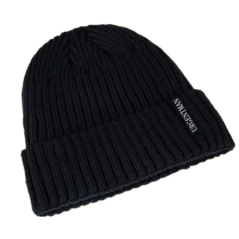 URGENTMAN unisex warm winter beanie hat with plush fur lining and thick knitted design for women and men