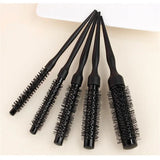 1/5PCS Black Curly Round Hair Comb Aluminum Tube Hair Brush Comb Professional Hairdresser Comb Salon Barber Styling Tool