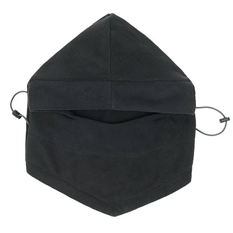 Women's winter thermal fleece balaclava hat, windproof face cover and neck warmer for hiking or biking