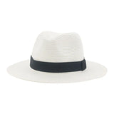 Black ribbon Panama straw hat for women, lightweight spring and summer sun protection fedora