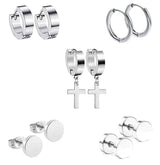 Black stainless steel stud earrings set for men and women by HSF Marketplace
