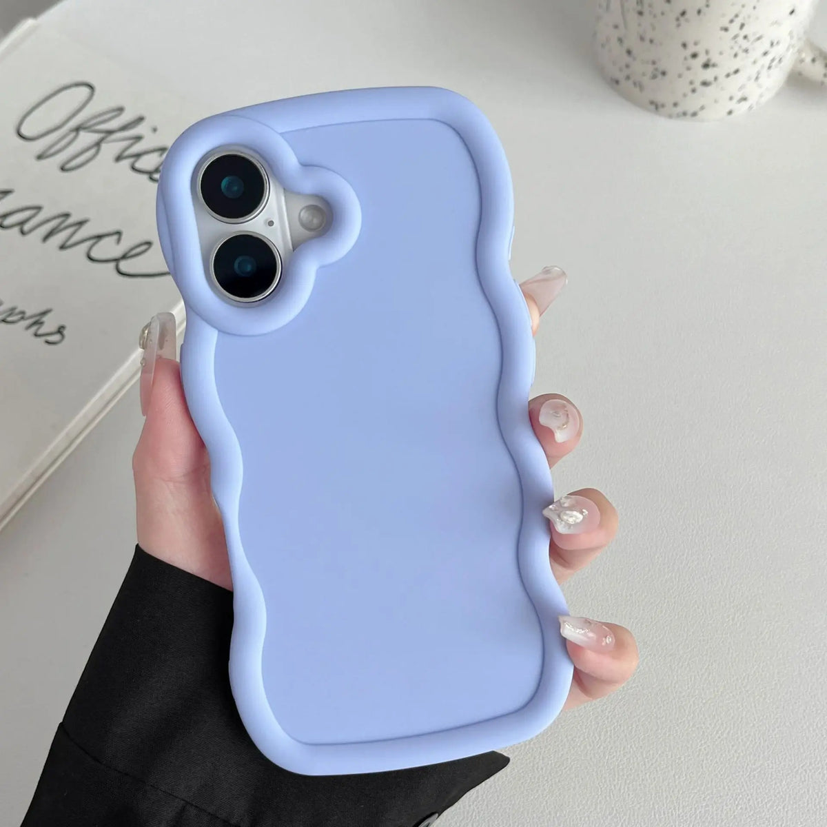 Wave pattern iPhone 16 Pro Max case with cartoon DIY design by HSF Marketplace