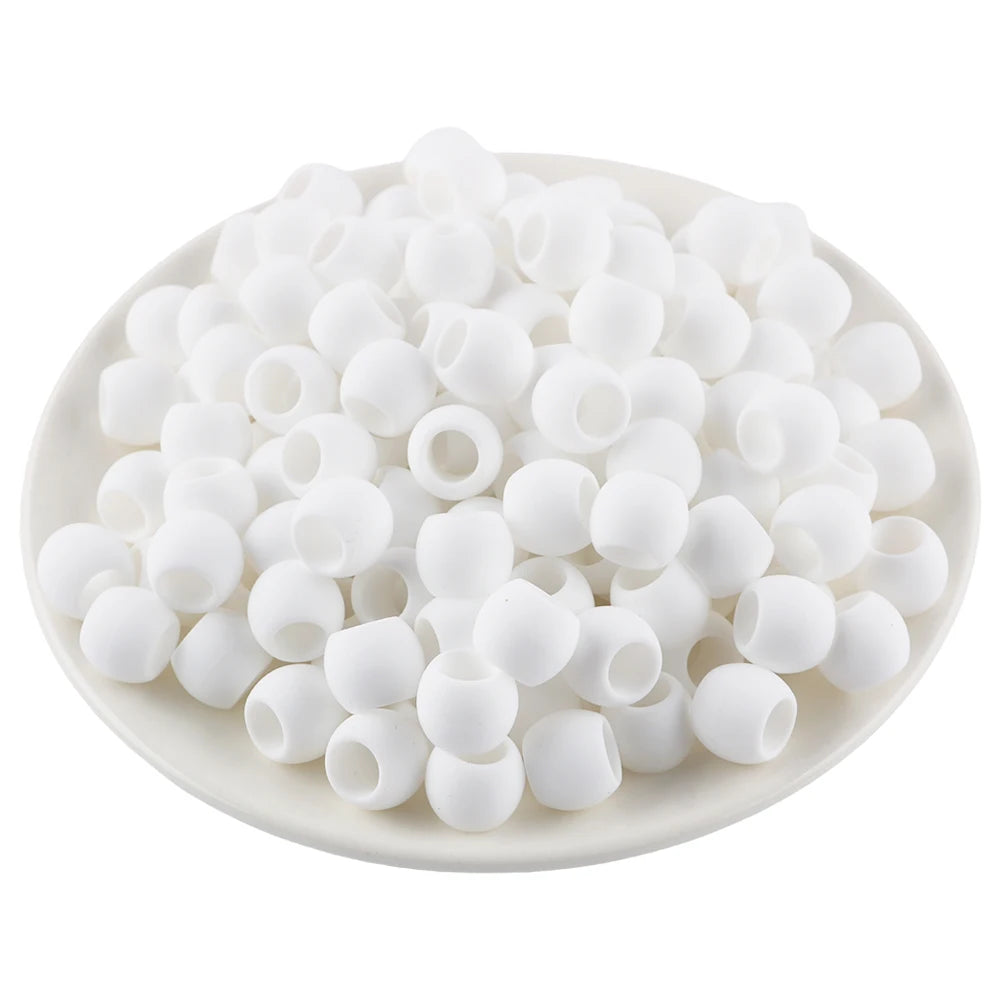 20Pcs 7.9x14mm Big Hole Silicone Beads Hair Positioning Beads for DIY Bracelet Jewelry & Hair Braiding Supplies