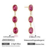 Multicolor geometric drop earrings with 18K gold plating by HSF Marketplace