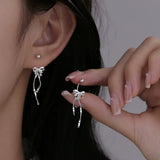 Vintage lotus earrings in 925 sterling silver for women, featuring delicate floral detailing