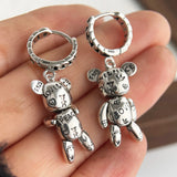 925 sterling silver vintage earrings for women, trendy simple retro jewelry with classic design