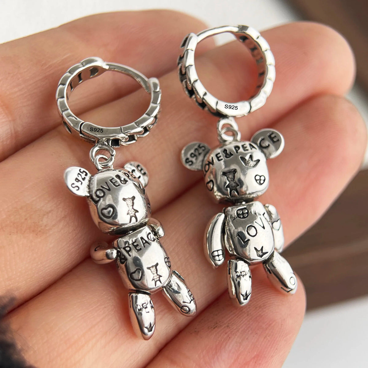925 sterling silver vintage earrings for women, trendy simple retro jewelry with classic design