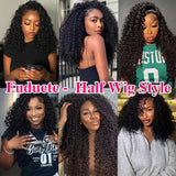 Kinky Curly 32-inch Remy human hair half wig with headband by HSF Marketplace