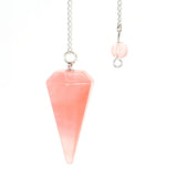 Natural Crystal Pendulums for Divination Dowsing Amethyst Pink Quartz Pendulum Reiki Healing Gem Stone Pendant Pendulos