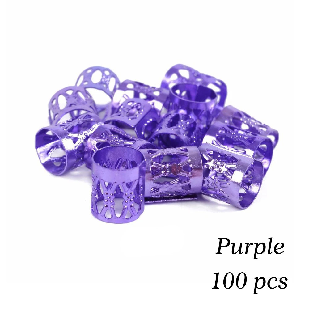 50-piece hollow-out hair rings for stylish braiding and dreadlocks by HSF Marketplace