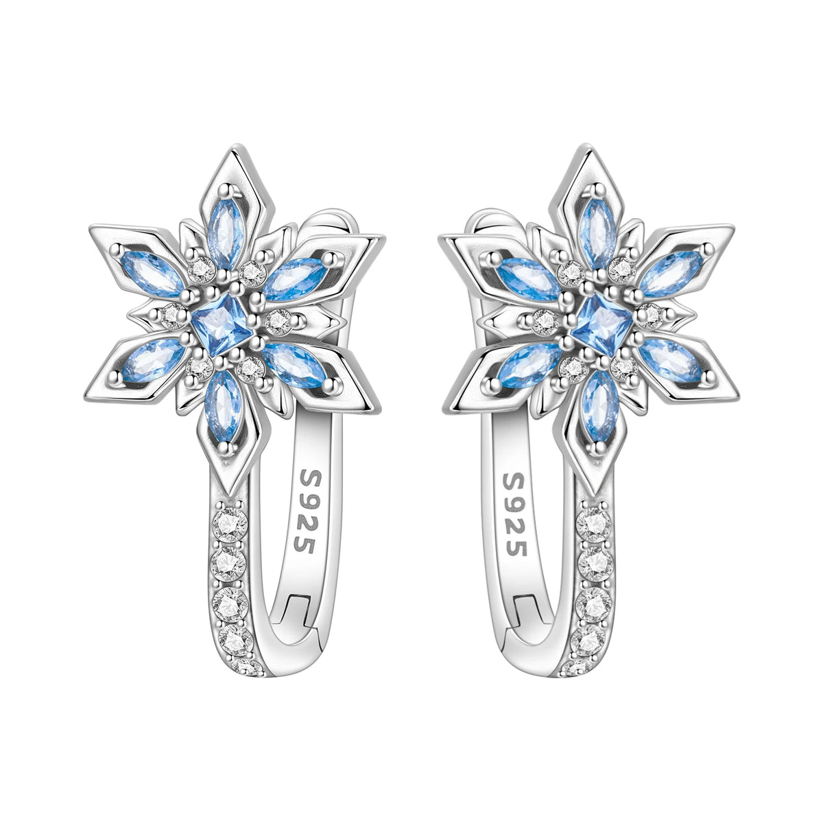 925 sterling silver Christmas dangle earrings for women featuring festive holiday charms