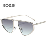 Polygon metal cat eye sunglasses for women with gradient shades and UV400 protection, stylish and fashionable eyewear from SO&EI.