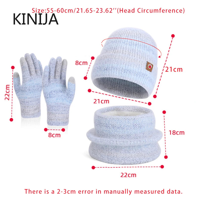 Women's winter cap, gloves and scarf set with soft fleece lining, HSF Marketplace brand