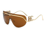 HSF Marketplace 2026 luxury women oversized shield rimless sunglasses with UV400 protection, trendy single-piece gradient sun glasses.