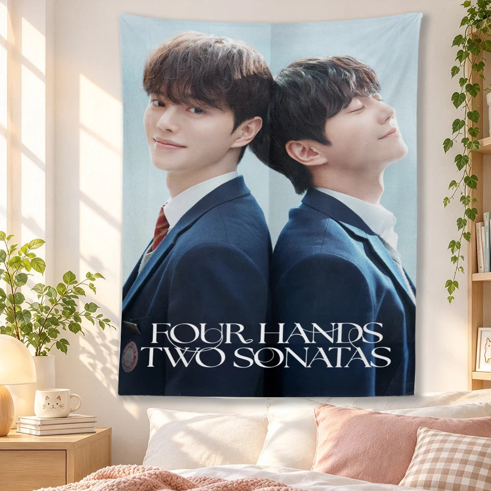 Four Hands Two Sonatas Kdrama tapestry, K-Culture wall decor by HSF Marketplace