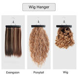 Plussign Wooden Double-Sided Hanger With Swivel Hook For Hairpieces Ponytail Bundles Holder Hanger For Wig Carrier Wig Holder