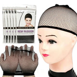 2026 1/2/5/8Pcs High-Quality Stretchable Elastic Hairnets Black Wig Making Cap Cool Cosplay Weaving Hair Net Stretch Hairnets
