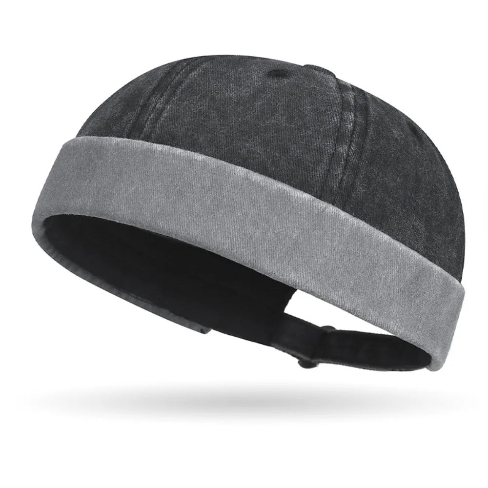 Women's HSF Marketplace hip hop beanie hat, brimless baggy melon cap with cuff for spring streetwear
