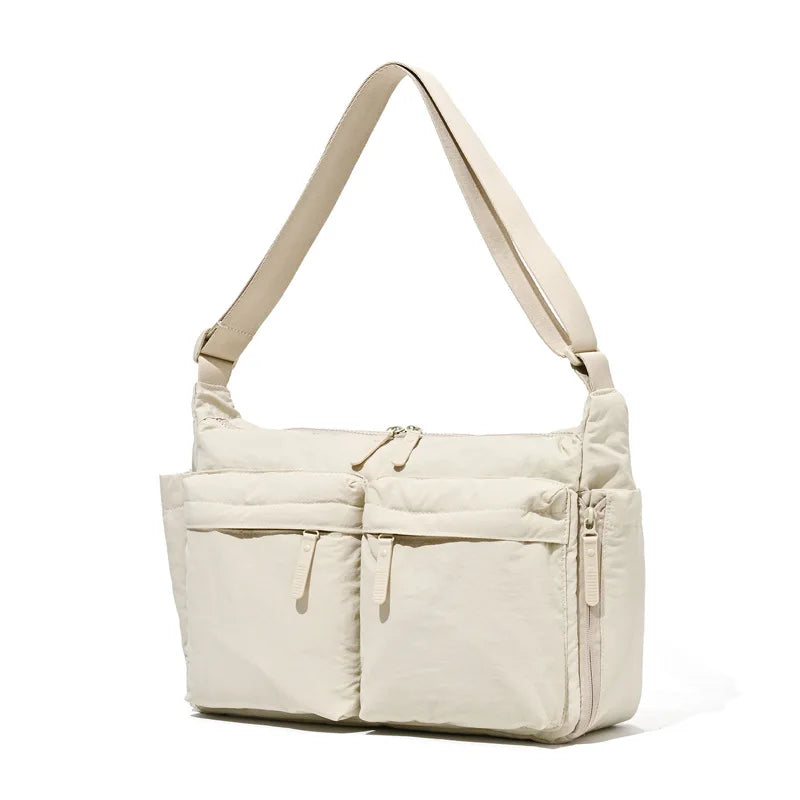 Stylish HSF Marketplace nylon multi-pocket messenger bag for women in a practical handbag design