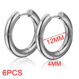 Gold plated large round hoop earrings for women, 6-piece jewelry set by HSF Marketplace