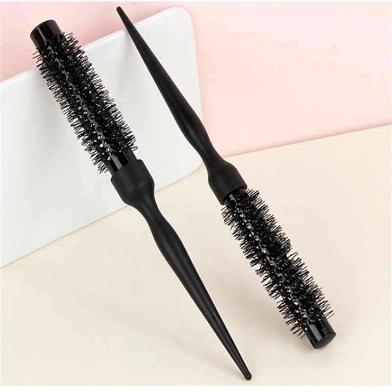 1/5PCS Black Curly Round Hair Comb Aluminum Tube Hair Brush Comb Professional Hairdresser Comb Salon Barber Styling Tool