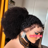 Afro Kinky Curly Glueless Wigs Human Hair 4C Edges 13x6 Lace Frontal Wig Wear Go 4x4 HD Lace Closure Wigs For Women Preplucked