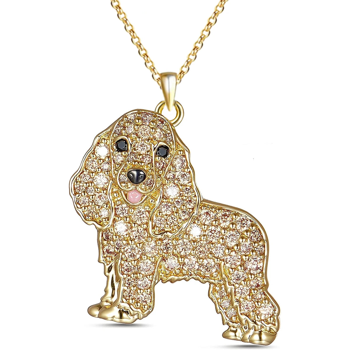 Cute beagle pendant necklace, elegant dog lover jewelry by HSF Marketplace