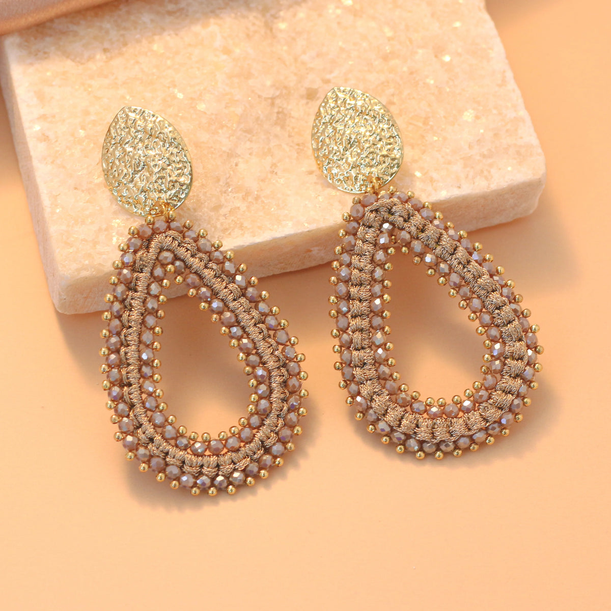 Colorful water drop shape handmade earrings for women, HSF Marketplace jewelry