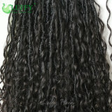 Human Hair Boho Locs Crochet Hair Pre Looped Crochet Boho Dreadlocks Human Hair Curly Ends Braiding Hair Extensions