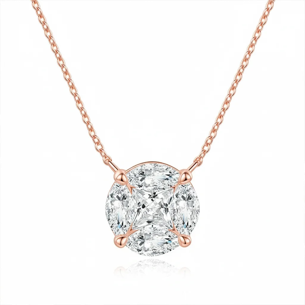 Moissanite stud earrings in rhodium-plated S925 silver, 8mm round stones for women