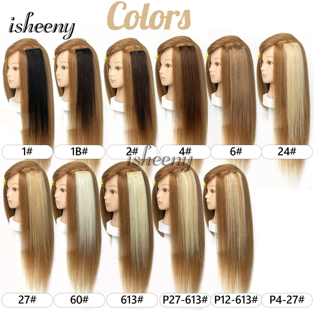 Invisible clip-in real human hair extensions, 5-piece pack with mini clips, Remy hair, 12–18 inch lengths