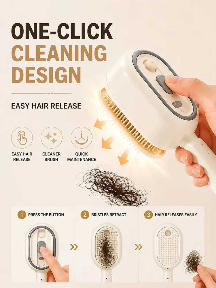 IN 2026 Nano Mist Hair Brush Electric Spray Comb Scalp Massager Rechargeable Detangling Brush Smooth Hair Care Device