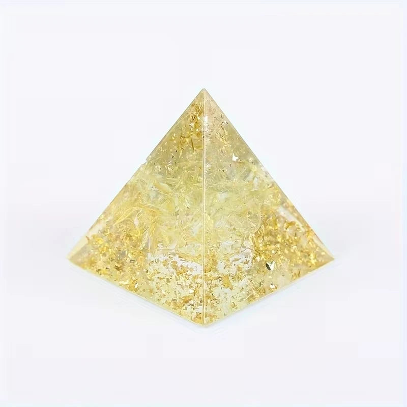 1set(7pcs) Orgonite Pyramid Natural Mixed Crystal Chips Chakra Healing Stone Desk Decor Meditation Ornament Home Decoration