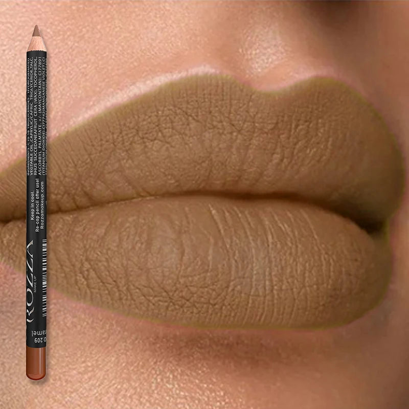 HSSF Marketplace Rozza waterproof matte nude lip liner with high pigmentation, long-lasting velvety finish, for precise lip makeup.