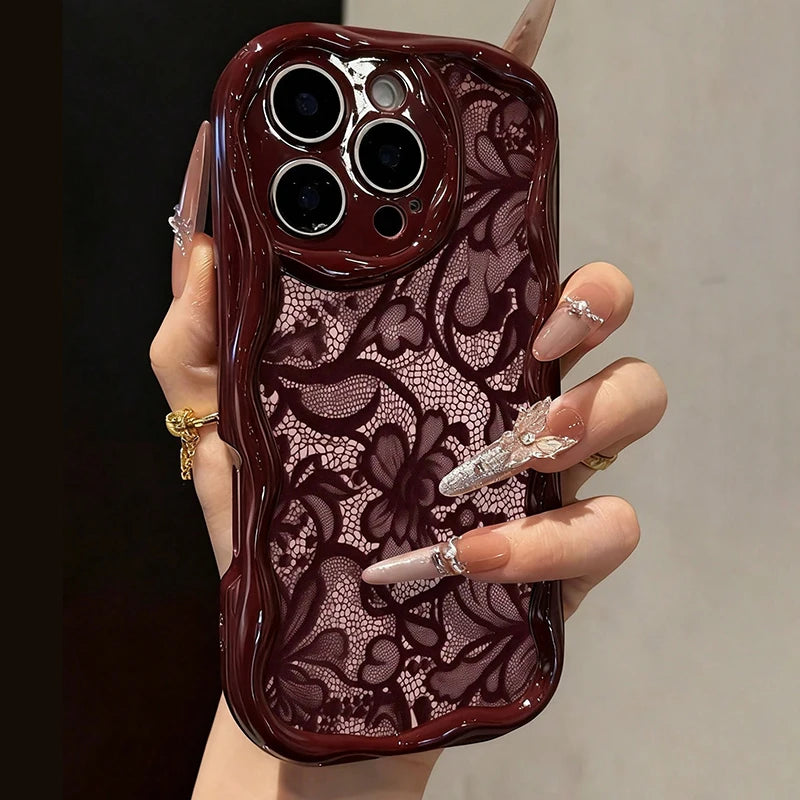 Floral lace pattern soft phone case for iPhone 11–18 models by HSF Marketplace