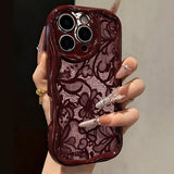 Floral lace pattern soft phone case for iPhone 11–18 models by HSF Marketplace