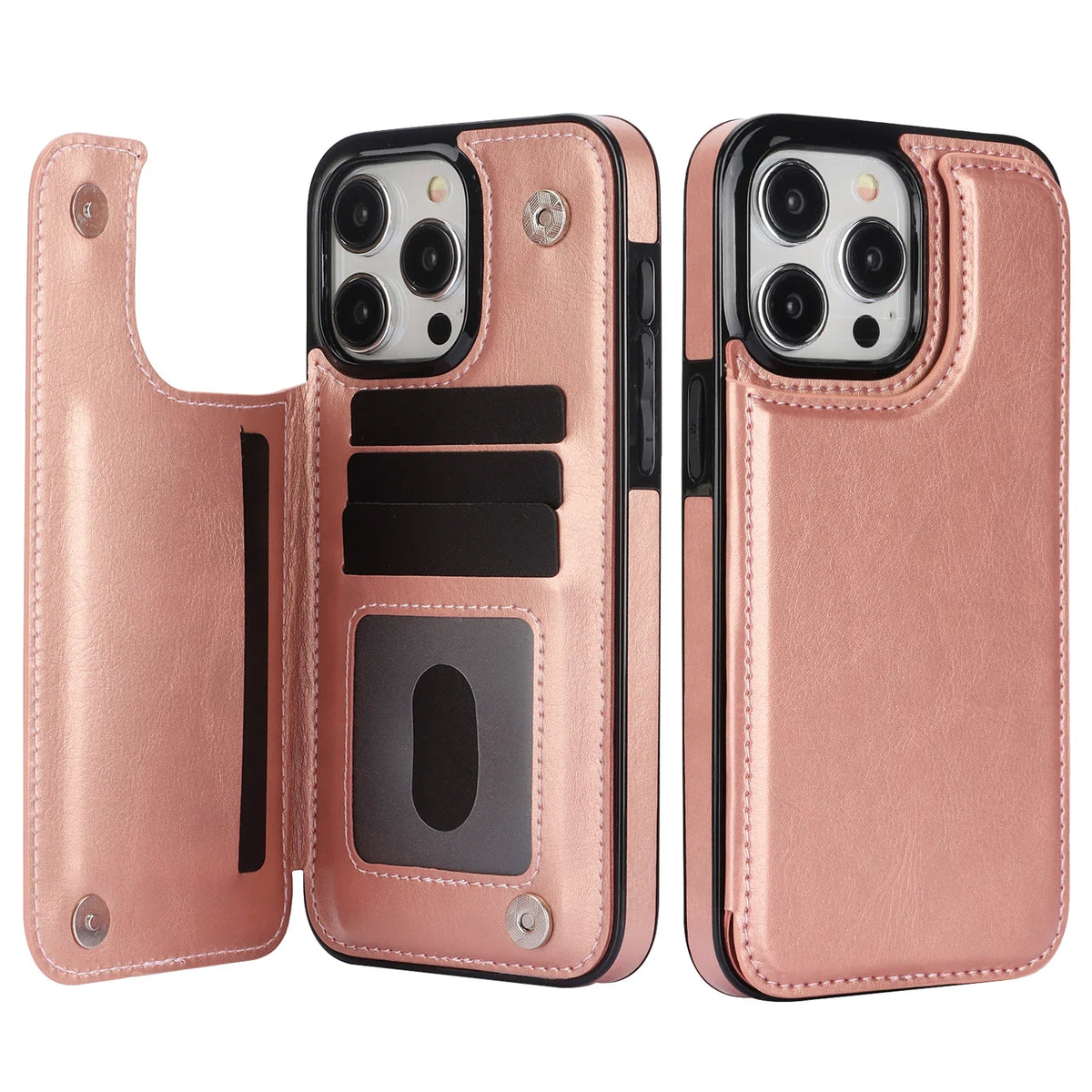 HSF leather wallet case for iPhone with card slot, folio cover and phone access cutouts