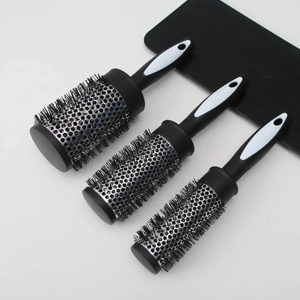 Thermal Round Hair Brush Set Anti-slip Handle Nylon Bristle Salon Hairdressing Curle Roller Comb Blow Drying Volume Styling Tool