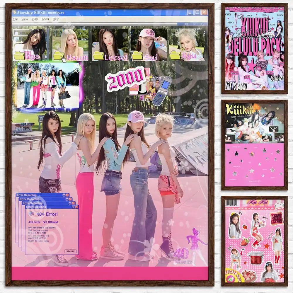 Kpop kiiikiii girl idol group self-adhesive poster wall art by HSF Marketplace