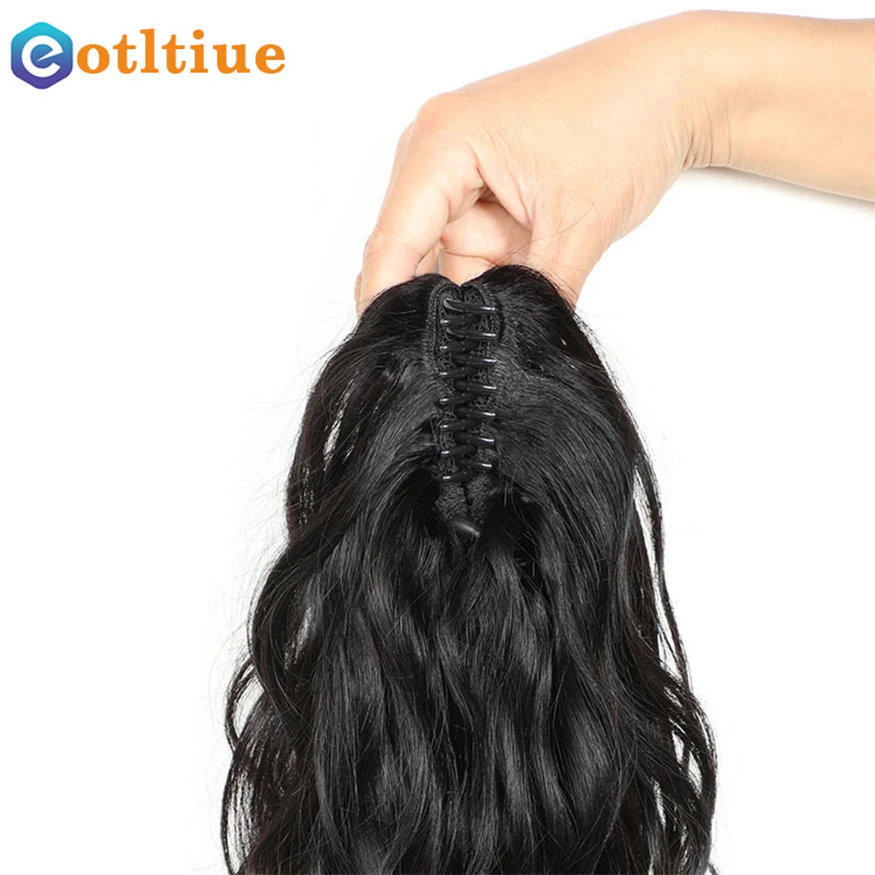 Human hair body wave drawstring ponytail hairpiece, 8-26 inch ponytail extension by HSF Marketplace