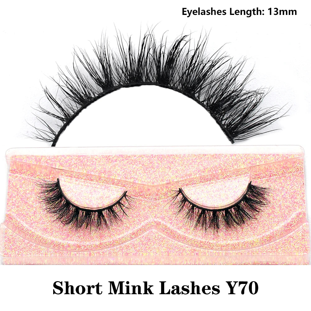 3D real mink false eyelashes with fluffy, wispy short clusters by HSF Marketplace