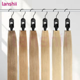 Lanshii 4-piece hair extension hangers for neat storage, displayed as hair styling tools