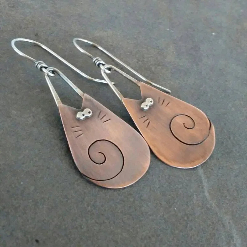 Cute cat earrings, holiday jewelry for women's holiday