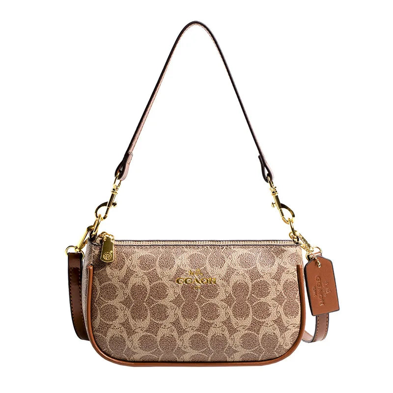 Vintage-style HSF leather crossbody bag for women with an elegant design